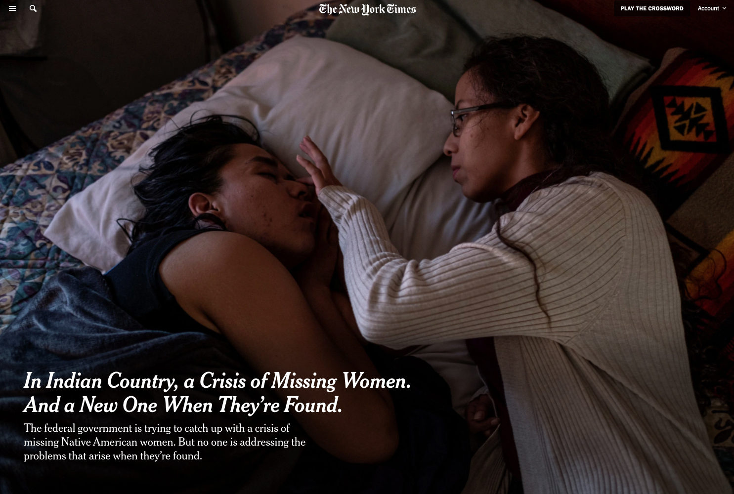 In Indian Country, a Crisis of Missing Women.