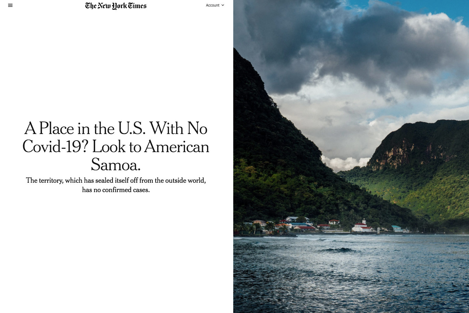 A Place in the U.S. With No Covid-19? Look to American Samoa.